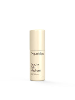 Organicspa Beauty Balm Medium front pack, certified organic tinted moisturiser for medium skin tones.