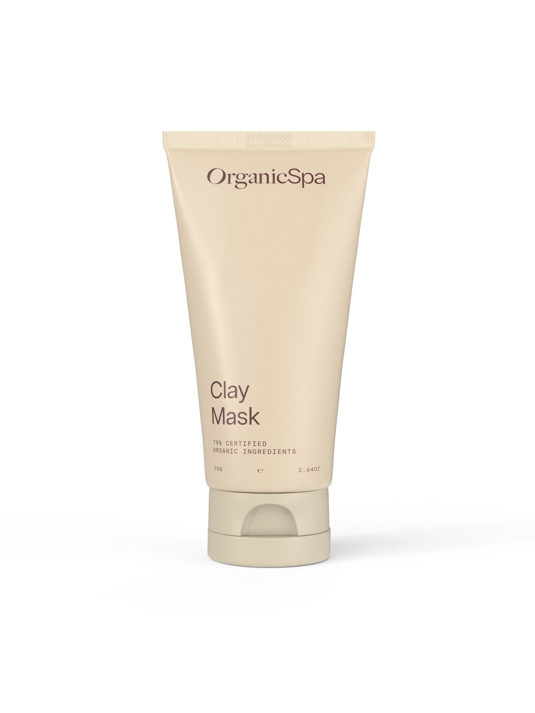 Organicspa Clay Mask front pack, certified organic purifying clay face mask.