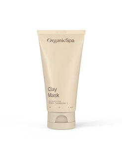 Organicspa Clay Mask front pack, certified organic purifying clay face mask.