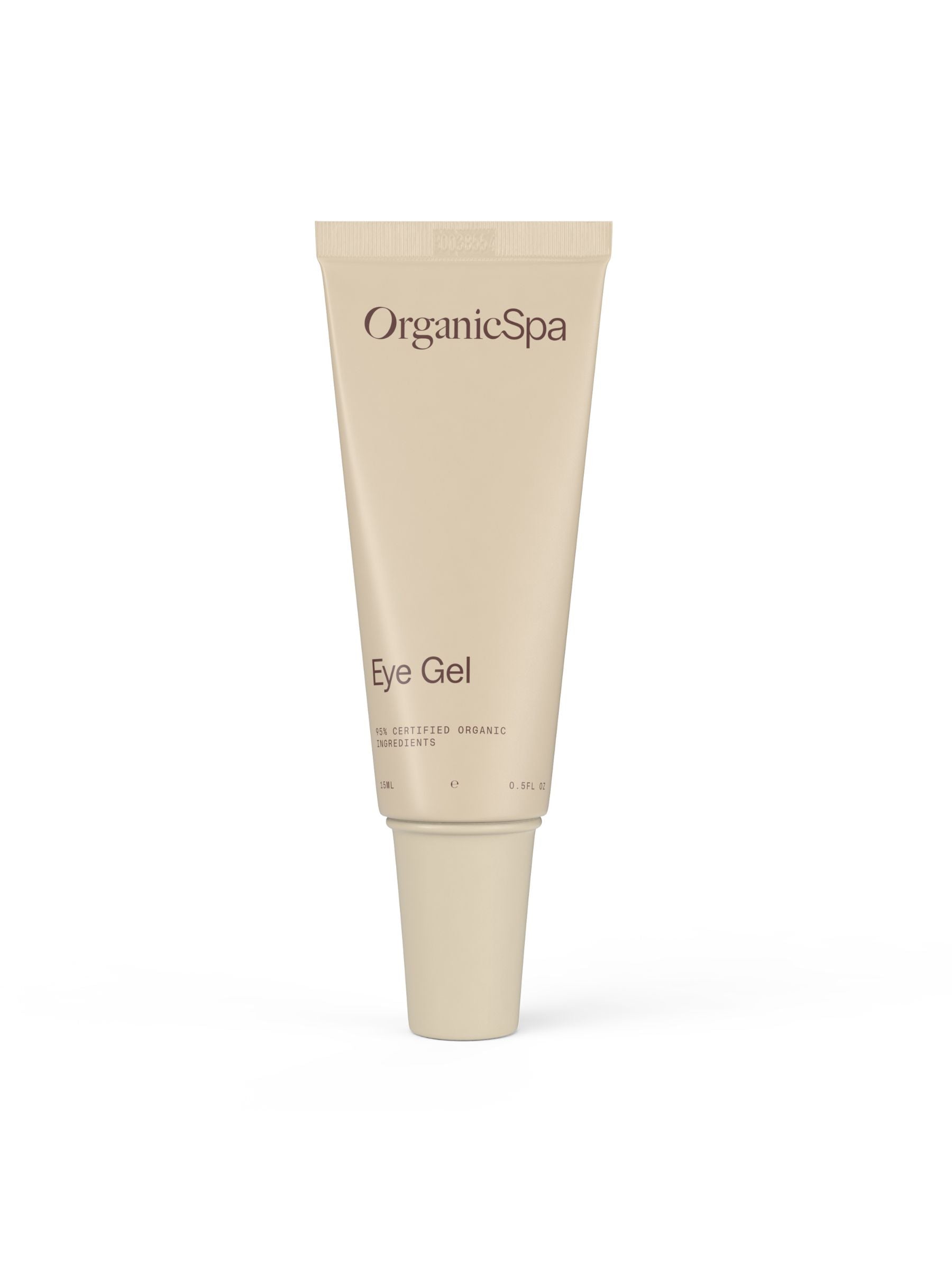 Organicspa Eye Gel front pack, certified organic cooling eye gel for tired eyes.