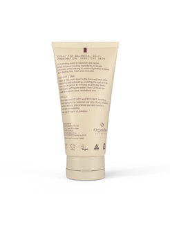 Back label of Organicspa Gel Mask with caviar lime and cucumber extracts.