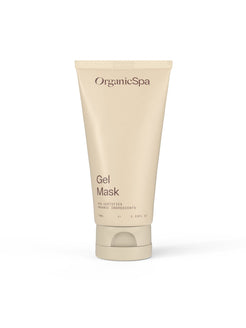 Organicspa Gel Mask front pack, certified organic hydrating gel face mask in tube.