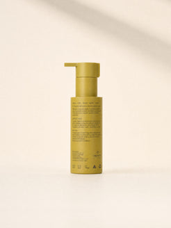 Back of the OrganicSpa Lactic Gel Cleanser bottle showing directions, storage advice and the ACO COSMOS Organic, Vegan, Cruelty Free, Australian Made and recyclable symbols.