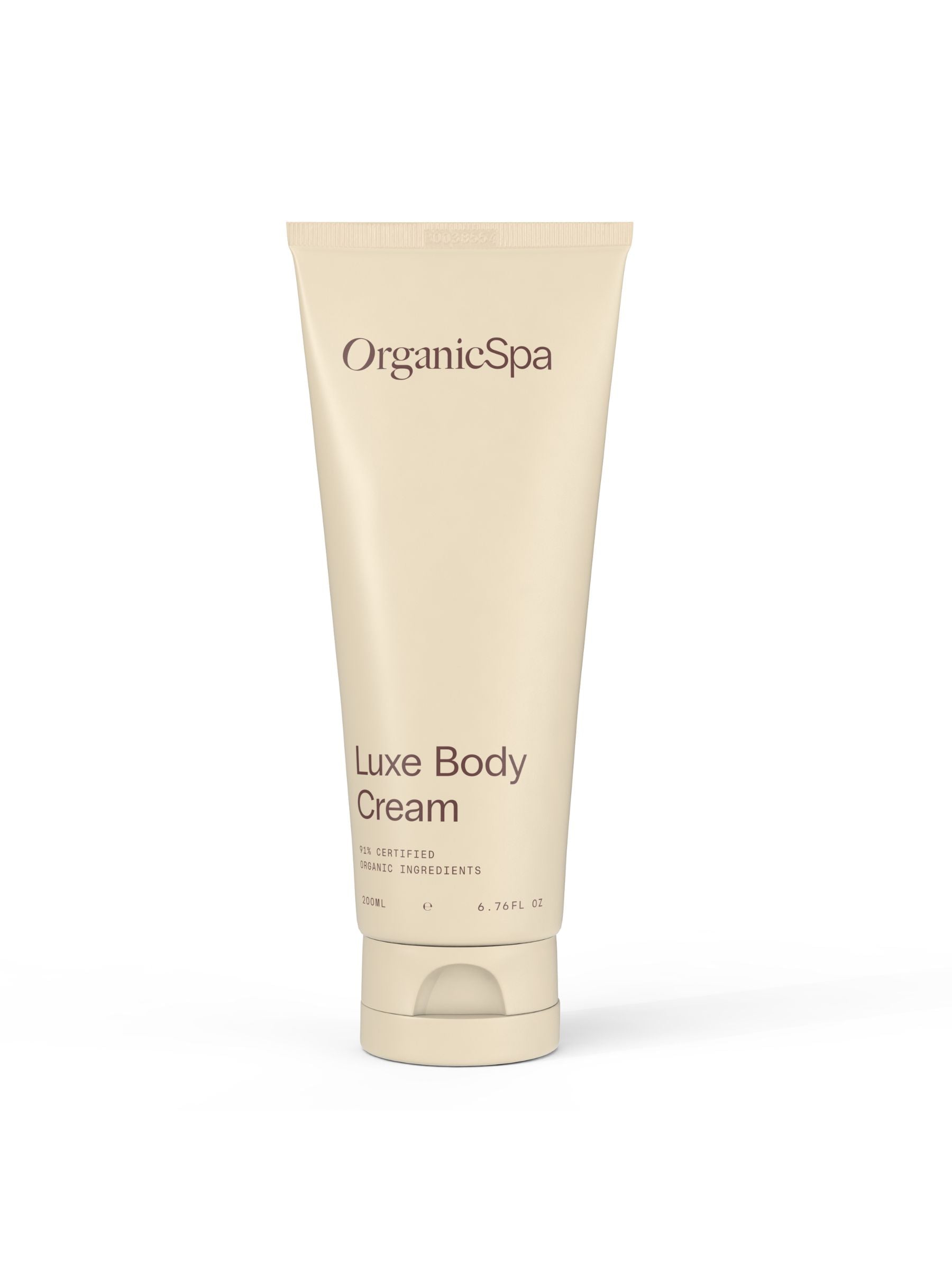 Organicspa Luxe Body Cream front pack, certified organic hydrating body cream made in Australia.