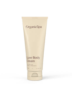 Organicspa Luxe Body Cream front pack, certified organic hydrating body cream made in Australia.