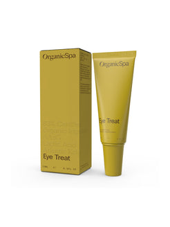 Organicsceuticals Eye Treat bottle and carton, certified organic advanced eye cream.