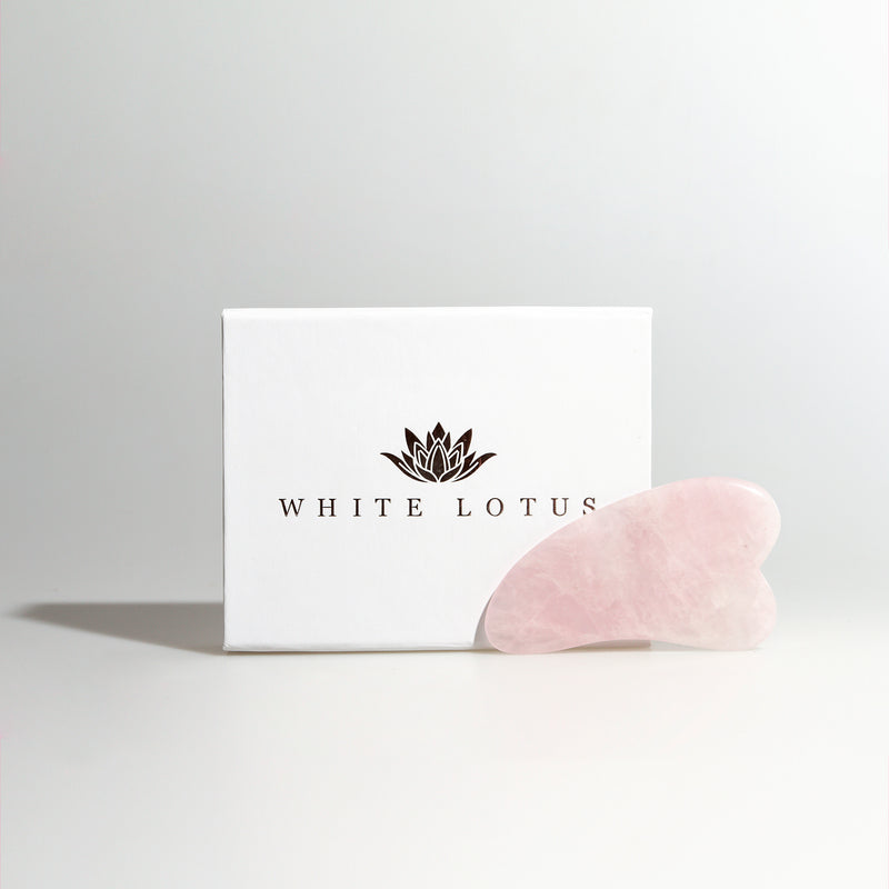 white lotus rose quartz gua sha